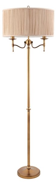 Endon 63620 - Lampadar STANFORD 2xE14/40W/230V alamă/bej