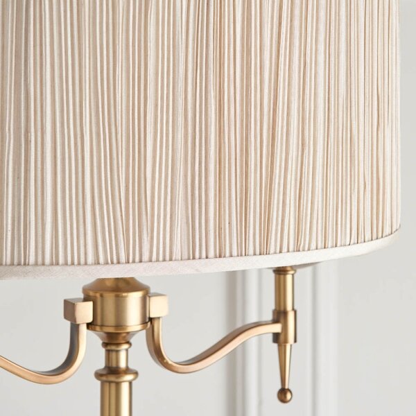 Endon 63620 - Lampadar STANFORD 2xE14/40W/230V alamă/bej