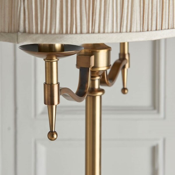 Endon 63620 - Lampadar STANFORD 2xE14/40W/230V alamă/bej