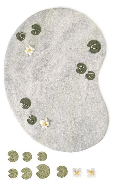 Covor de joacă pentru copii gri deschis din bumbac 130x170 cm Swan Lake – Lorena Canals