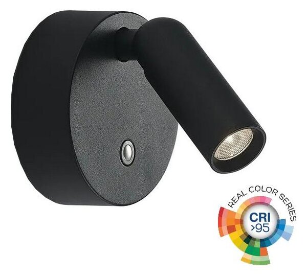 Ideal Lux BEAN - spot de perete LED reîncărcabil, dimmabil, LED/3W/5V CRI 95, negru