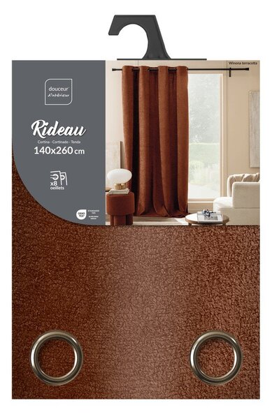 Draperie teracotă din material bouclé 140x260 cm Winona – douceur d'intérieur