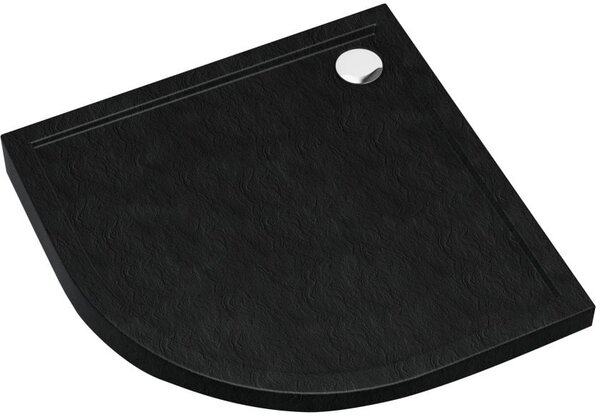 Schedpol Caspar New Black Stone cădiță de duș semirotundă 80x80 cm negru 3.2333/C/ST