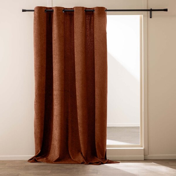 Draperie teracotă din material bouclé 140x260 cm Winona – douceur d'intérieur