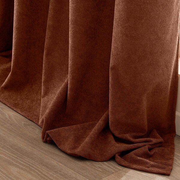 Draperie teracotă din material bouclé 140x260 cm Winona – douceur d'intérieur