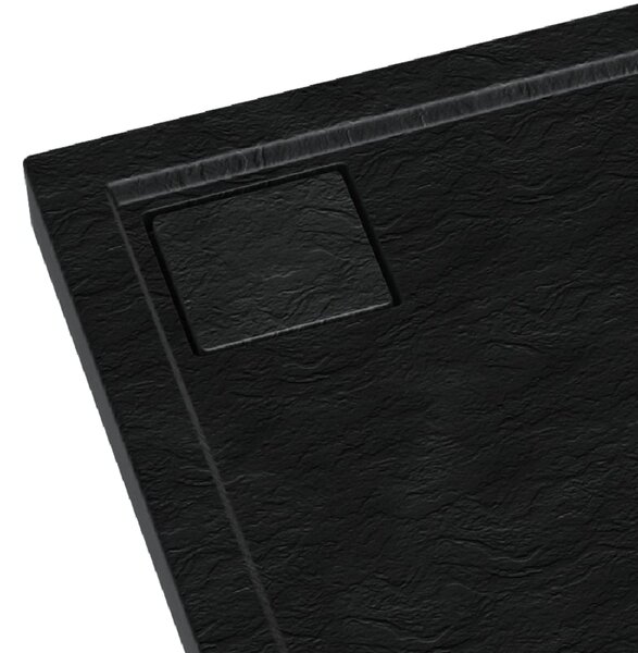 Schedpol Omega Black Stone cădiță de duș semirotundă 100x100 cm negru 3.0460/C/ST