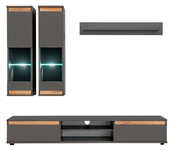 Mobilier living Marc 29 ANWT MD (antracit + stejar wotan) (cu iluminat). 1024448