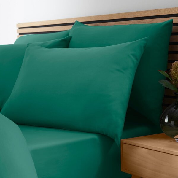 Cearceaf verde închis din microfibră cu elastic 185x200 cm So Soft Easy Iron – Catherine Lansfield