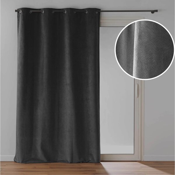 Draperie gri antracit din catifea 140x260 cm Olympe – douceur d'intérieur