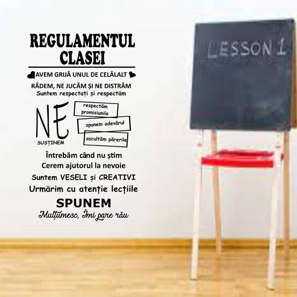 Sticker perete Regulamentul clasei