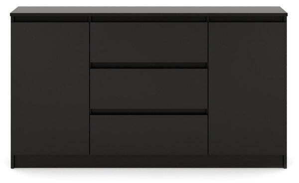 Comodă Linea 140 2D3S (negru). Promo -16%. 1158005