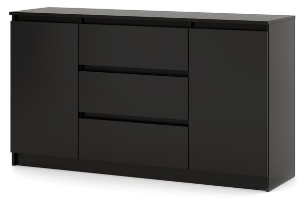 Comodă Linea 140 2D3S (negru). Promo -16%. 1158005