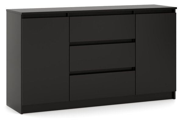 Comodă Linea 140 2D3S (negru). Promo -16%. 1158005