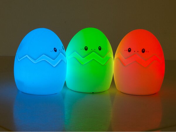 Lampa de noapte din silicon LED pentru copii EGG 12,5 cm alb