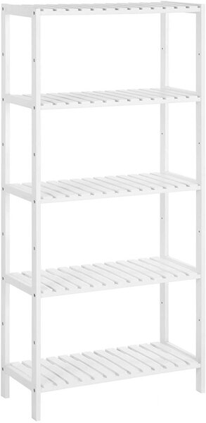 Raft pentru depozitare Songmics, 5 nivele, alb, 60 x 26 x 130 cm