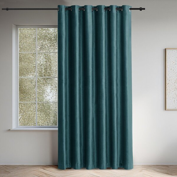 Draperie în culoarea petrolului dimout (semi-opacă) din catifea 140x175 cm Velto – Filumi