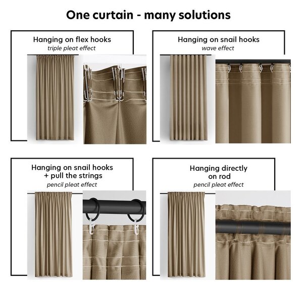 Draperie bej dimout (semi-opacă) din catifea 140x270 cm Velto – Filumi