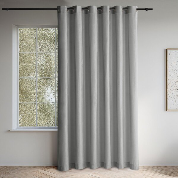Draperie gri dimout (semi-opacă) din catifea 200x250 cm Velto – Filumi