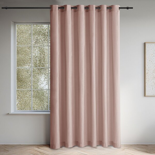 Draperie roz-deschis dimout (semi-opacă) din catifea 200x300 cm Velto – Filumi