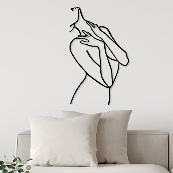Tablou metalic Woman Negru 53x86 cm