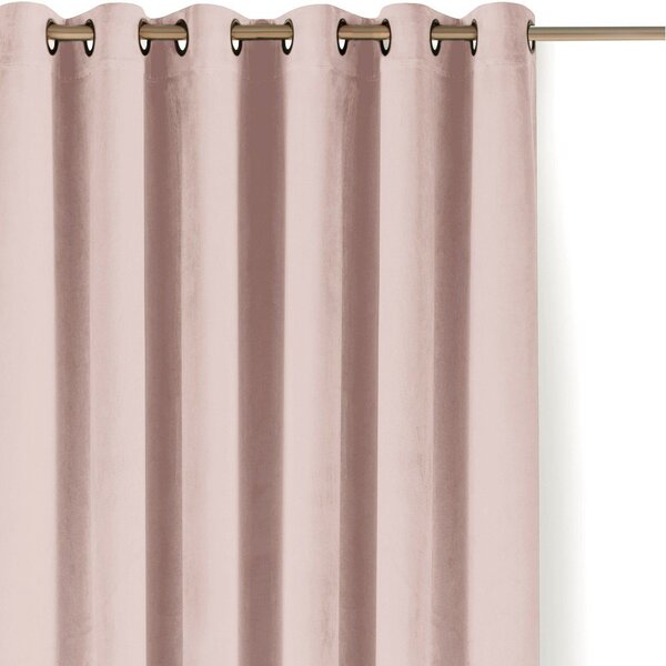 Draperie roz-deschis dimout (semi-opacă) din catifea 200x300 cm Velto – Filumi