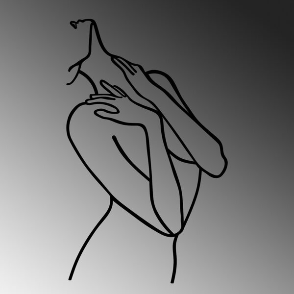 Tablou metalic Woman Negru 53x86 cm