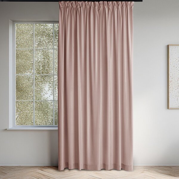 Draperie roz-deschis dimout (semi-opacă) din catifea 140x225 cm Velto – Filumi