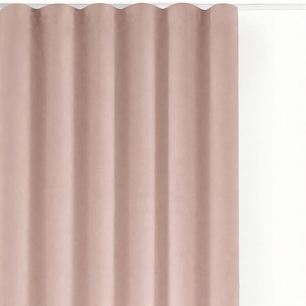 Draperie roz-deschis dimout (semi-opacă) din catifea 140x225 cm Velto – Filumi