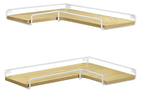 Set 2 rafturi de colt Vasagle Maro 40x29x4 cm
