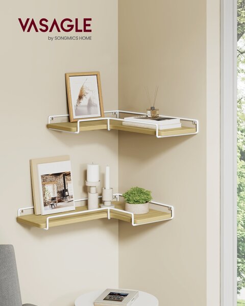 Set 2 rafturi de colt Vasagle Maro 40x29x4 cm