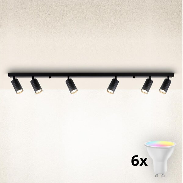Brilagi - Spot LED RGBW reglabil SELE DIAMANT 6xGU10/6,5W/230V Wi-Fi negru