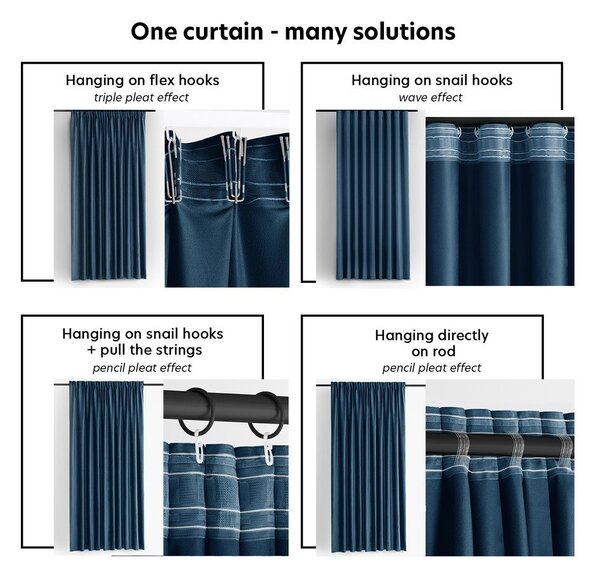 Draperie albastră dimout (semi-opacă) din catifea 140x270 cm Velto – Filumi