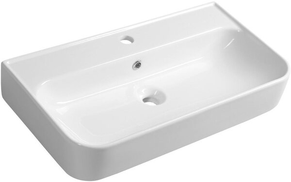 Isvea Sistema lavoar 70x38 cm dreptunghiular clasică-de blat alb luciu 10PL53070