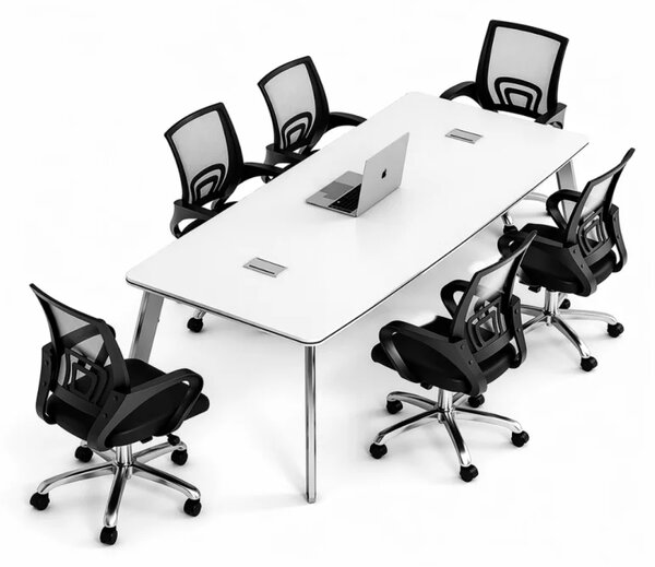 Set Elite & FlexiPro - Masa de conferinta, picioare metalice si Scaun de birou ergonomic cu spatar mesh