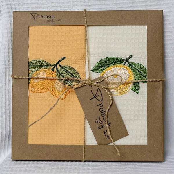 Prosoape de bucătărie waffle brodate cu motiv – Set de 2 bucăți - Provence nr. 8