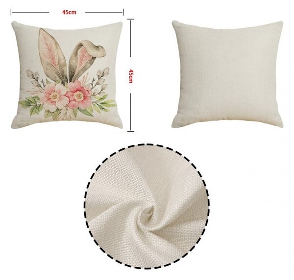 Husa pentru perna LEMON BLOOM 45x45 cm, bej