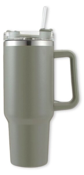 Cană termică cu pai TERMOS 1000 ml, gri