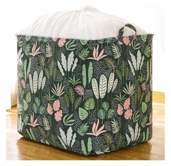 Cos pentru jucarii si rufe cu snur FLOWERS 50x40x50 cm