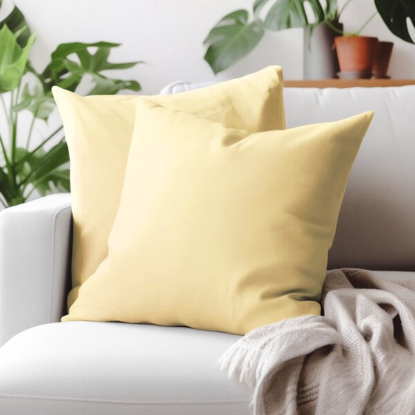 Goldea față de pernă din 100% bumbac - culoarea bananei 45 x 45 cm