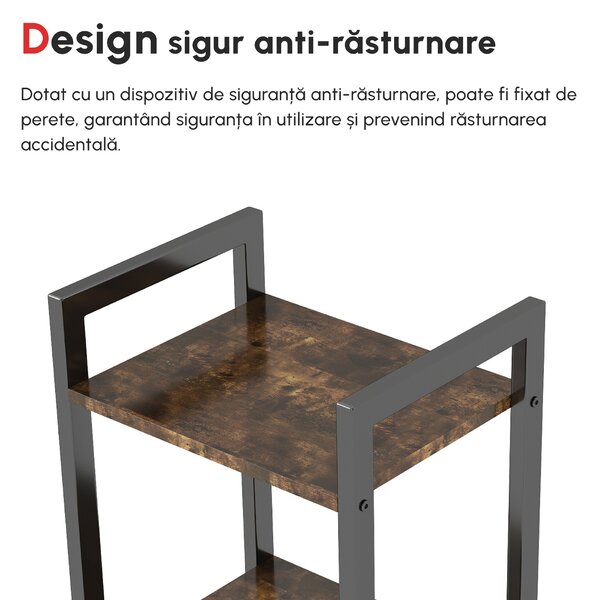 Bibliotecă Stil Industrial HOMCOM cu 5 Rafturi, Mobilier din Lemn și Oțel, Ideal pentru Casă, Birou și Studio, Design Rustic, Maro | Aosom Romania