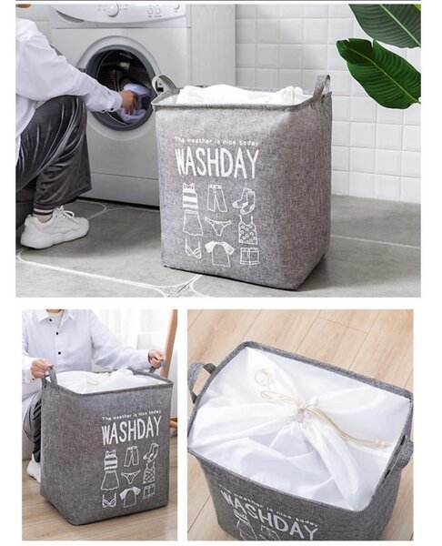 Cos de rufe cu snur WASHDAY 50x40x50 cm