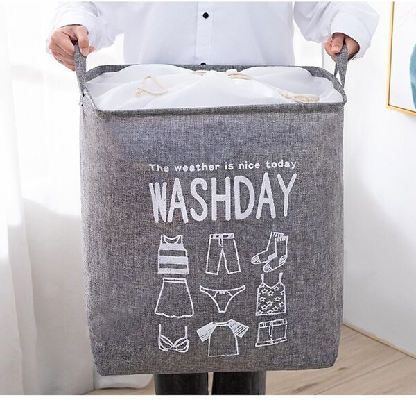Cos de rufe cu snur WASHDAY 50x40x50 cm