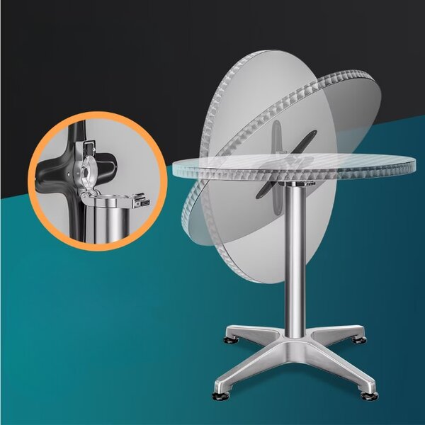 Deuba Masa de bar din aluminiu - Ø60 cm pliabila