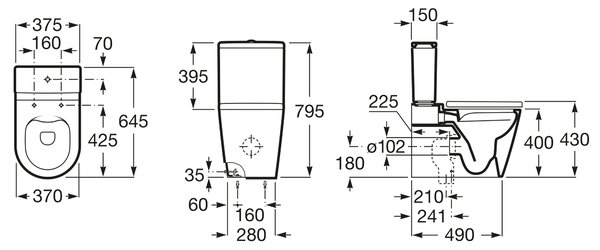 Roca Inspira compact wc alb A342526620