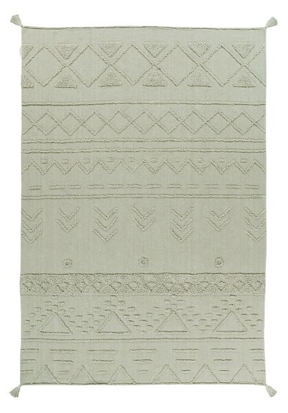 Covor verde deschis lavabil/țesut manual din bumbac 170x240 cm Tribu Olive – Lorena Canals