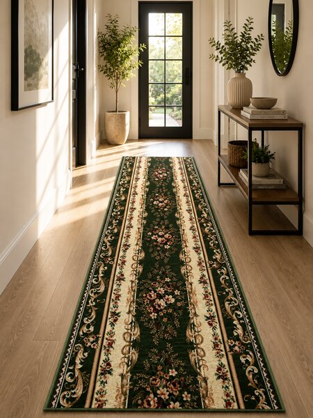 Traversa Covor, Lotos 535, Verde, Latime 60 cm, Diverse Lungimi