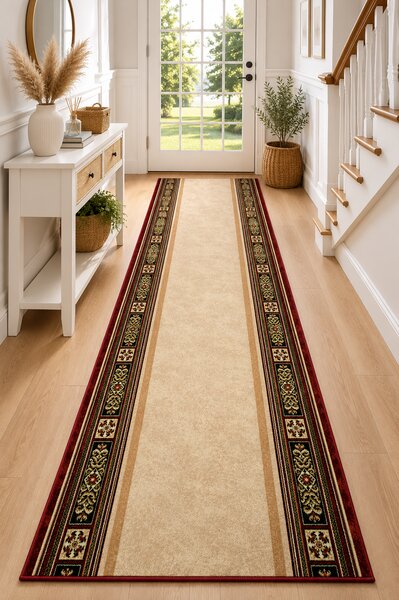 Traversa Covor, Lotos 518, Grena, Latime 60 cm, Diverse Lungimi