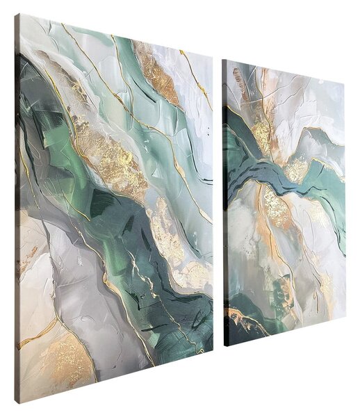 Set de tablouri cu detalii pictate manual 2 buc. 50x70 cm Aventurine – Styler