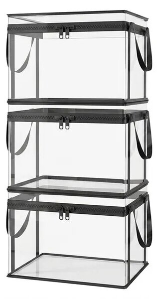 Spacepack™ Pungi De Depozitare Din Plastic Transparent Cu Fermoar – 3 Buc