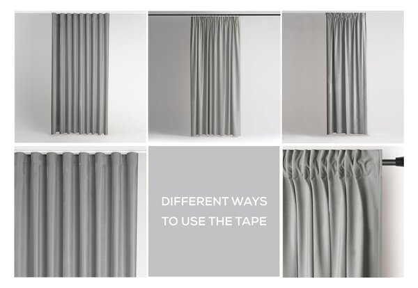 Draperie gri deschis dimout (semi-opacă) din catifea 140x270 cm Pleat – Restilo